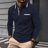 Mens Business-Casual Long-Sleeve Polo Shirt
